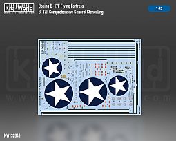 Kitsworld 1/32 Scale - Boeing B-17F/G Early National Insignia - Full Colour Decal 